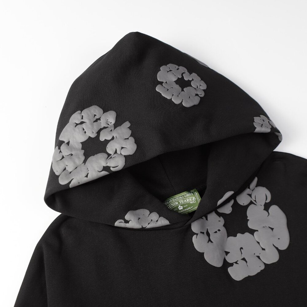 Denim Tears Black Embossed Print Hooded Sweatshirt - Picture 3 of 8